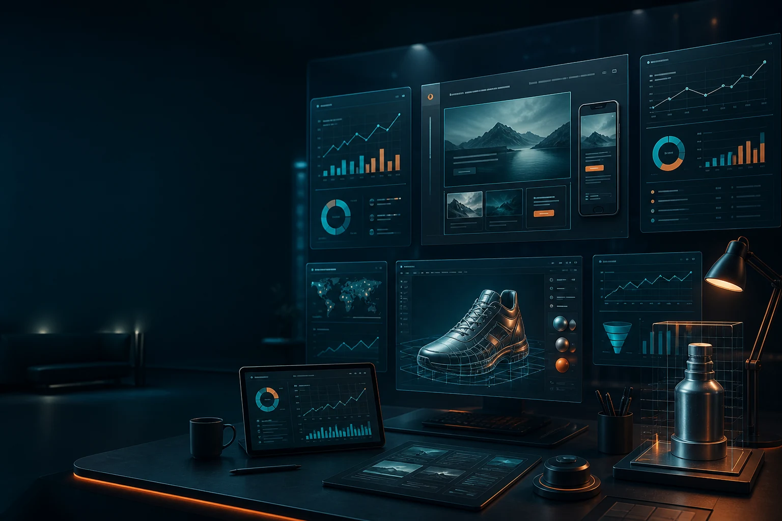 Website design, analytics, paid growth and 3D production working as one connected system