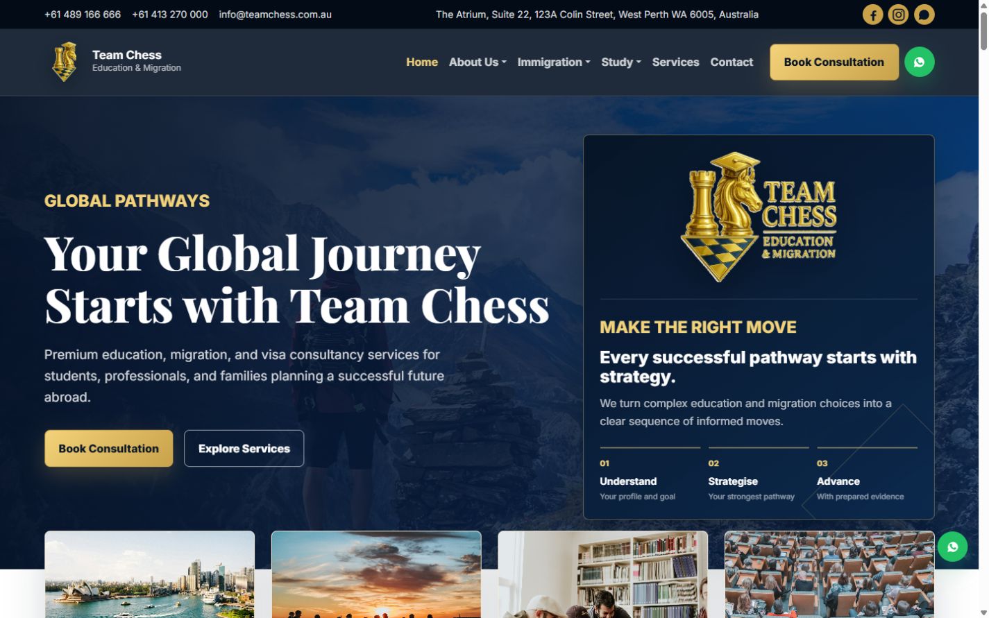 Team Chess website homepage